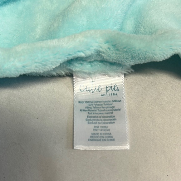 Cutie Pie Plush Baby lovely security Blanket in Aqua - Picture 2 of 4